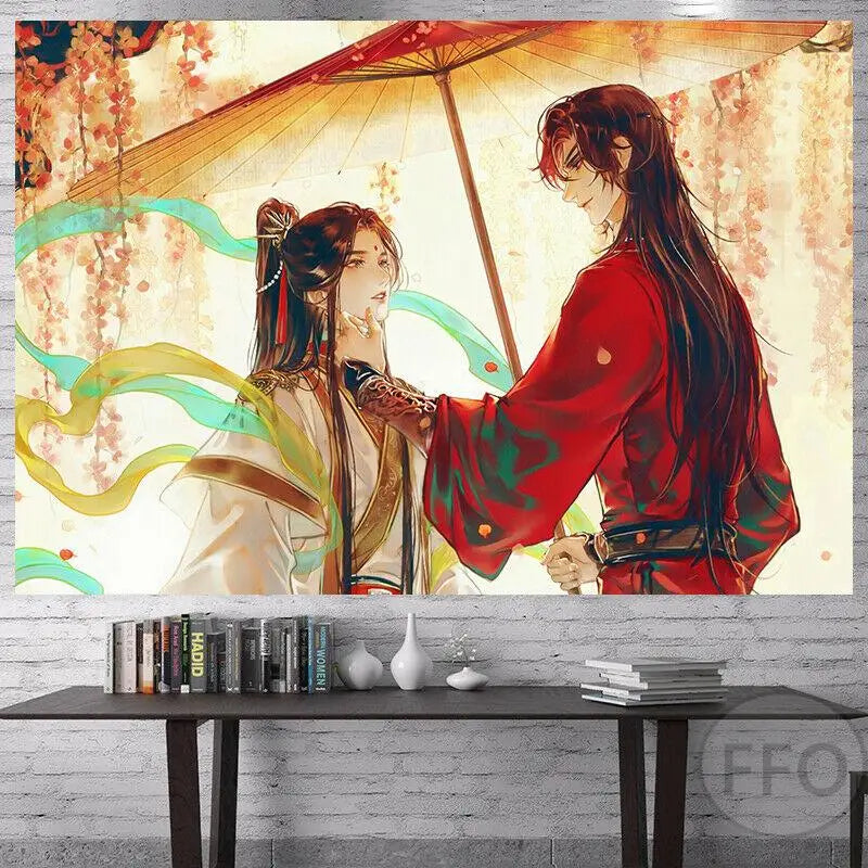 Heaven Officials Blessing Anime Tapestry Wall Hanging Aesthetic Room Decor - Axyaa