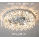 Axyaa Modern Crystal Round Dimmable LED Ceiling Light