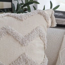 Axyaa Boho Cotton Tufted Tassel Throw Pillow Cover for Living Room Sofa