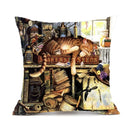 Axyaa Naughty Cat Cushion Cover - Cute Cartoon Throw Pillow Case for Home Decor