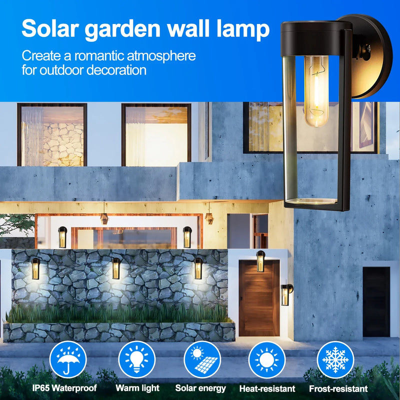 Axyaa Solar LED Fence Garden Lights Waterproof Patio Deck Decor