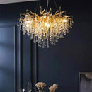 Axyaa Golden Water Drop Chandelier for Luxury Living Spaces
