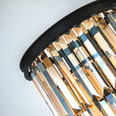 Axyaa Modern Black Gold LED Crystal Wall Sconce for Bedroom, Living Room, and Bathroom