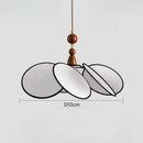 Axyaa Retro Petal Fabric Chandeliers - Elegant Wood Pendant Lights for Home Decor