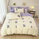 Axyaa Full Size Washed Cotton Duvet Cover Set with Sheets & Pillowcases