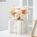 Axyaa Small Mouth Ceramic Vase for Flower Arrangement and Decoration