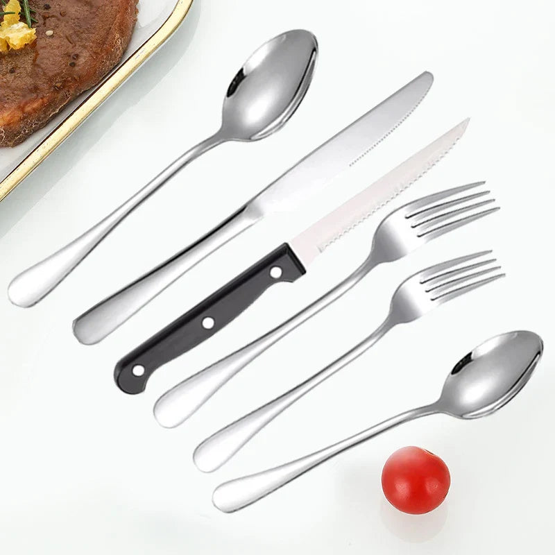 Axyaa 48-Piece Stainless Steel Tableware Set with Storage Box