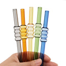Axyaa High Borosilicate Glass Tomatoes on Sticks Straw Set with Brush