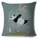 Axyaa Cartoon Panda Bear Pillowcase 45x45cm for Home Decor