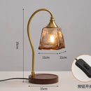 Axyaa Glass Table Lamp LED Light Fixture for Living Room, Bedroom, and Study