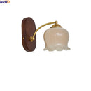 Axyaa Japanese Style LED Wall Lights Copper Wood Bedside Lamp