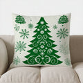 Axyaa Christmas Tree & Snowflake Pattern Pillow Cover - Sofa Bedroom Car Decor