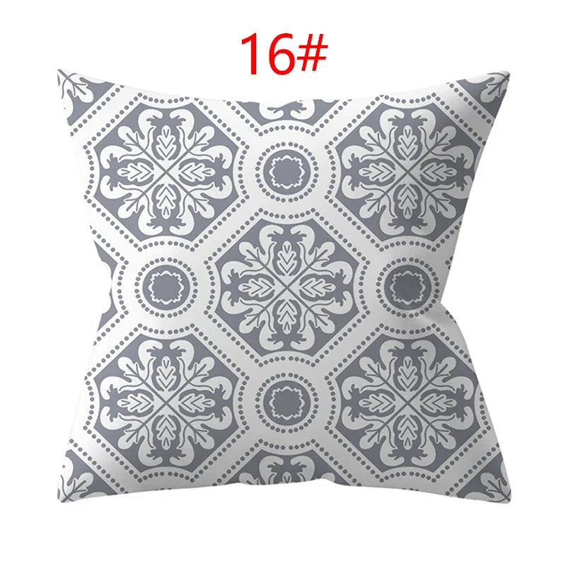 Axyaa 18" Sliver Grey Geometry Striped Pillowcase Home Decor Pillow Cover