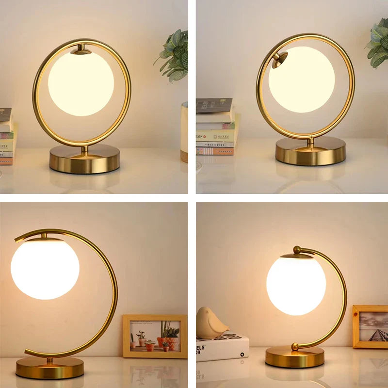 Nordic Glass Ball Table Lamp LED Modern Living Room Bedroom Decor Axya Brand