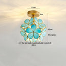 Axyaa Nordic Flower Ball LED Ceiling Chandelier Glass Copper Modern Hallway Decor
