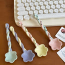 Axyaa Ceramic Star Soup Spoon: Cute Hand-Painted Dessert Spoon With Long Handle
