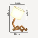 Axyaa Robot Wooden Table Lamp for Home Decor and Lighting