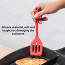 Axyaa Silicone Flat Bottom Pan Spatula Heat-resistant Non Stick Frying Tool