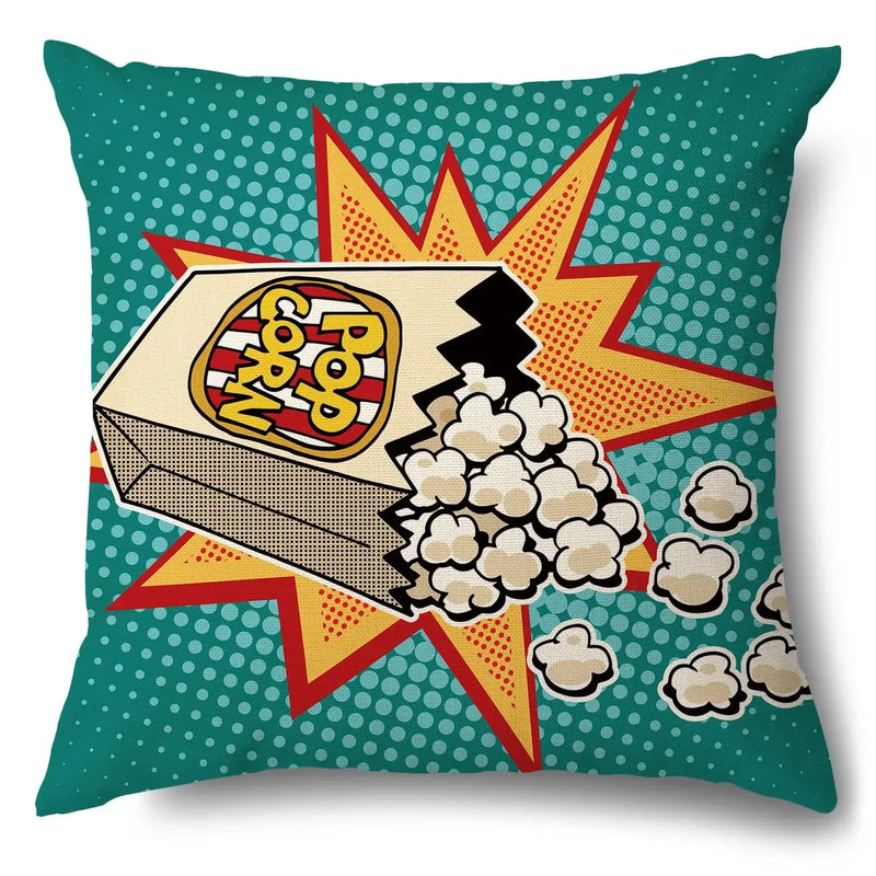 Axyaa Soft Plush POP Comic Portrait Cushion Cover - Home Decor Pillowcase