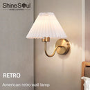 Axyaa Nordic Fan Shaped Wall Lamp with Pleated Design for Home Decor Lighting
