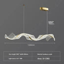 Axyaa Nordic Acrylic Wave Pendant Lights - Modern LED Ceiling Chandeliers for Home Decor