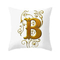 Axyaa European Gold 26 Letters Digital Printed Pillowcase for Home Decor