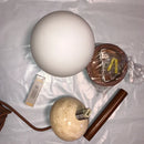 Axyaa Stone Wood LED Chandelier | Cream Style Bedside Lamp | Medieval Restaurant Bar Light
