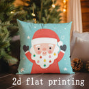 Axyaa Merry Santa Christmas Pillow Covers for Sofa Bedroom Car - Rectangular Cushion