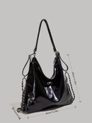 Axyaa Black Leather Multi-Purpose Shoulder Bag - Stylish College Commuter Handbag