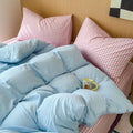 Axyaa Pink Plaid Bedding Set 2025 - Twin/Full/Queen Size - Girls Bed Sheet Set