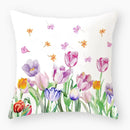 Axyaa Owl Floral Plant Pattern Printed Throw Pillow Cover