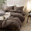 Axyaa Light Chocolate Brown King Size Washed Cotton Duvet Cover