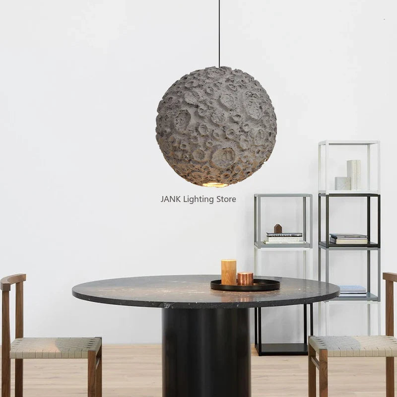 Axyaa Planet Grey Wabi Sabi Chandelier for Living Room, Dining, Coffee Store - Japanese Loft Decor