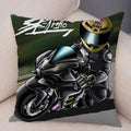 Axyaa Cartoon Motorcycle Polyester Cushion Cover for Home, Car, Sofa - Extreme Sports Theme