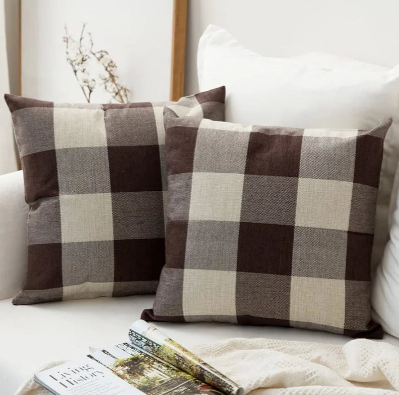 Plaid Pillow Covers 45x45cm for Cozy Home Decor - Axyaa