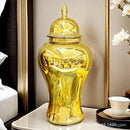 Gold Ceramic Vase Decor for Home - Axyaa General's Jar Decoration - Floor Standing