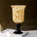 Axyaa Amber Glass Vase: French-Style Elegance for Living Room Décor