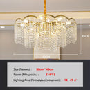 Axyaa Gold Crown Chandelier: Elegant Crystal Pendant Light for Home Decor