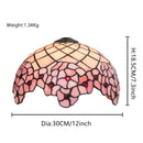 Axyaa 12" Scandinavian Stained Glass Cherry Blossoms Lampshade Retro Handmade Replacement