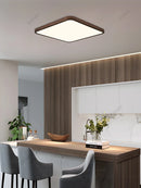 Axyaa Walnut Grain Ceiling Lamp - Modern, Ultra-thin, Eye Protection, for Living Room, Bedroom