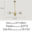 Axyaa Clear Glass Ball Pendant LED Chandelier for Home Interior Lighting