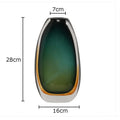 Axyaa Gradient Glass Vase Hydroponics Flower Pot Perfect Desk Decor Artificial Floral Arrangement