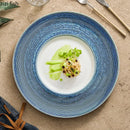 Axyaa Blue Ceramic Steak Dessert Pasta Plate Set - Molecular Cuisine Tableware