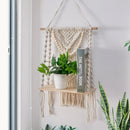 Axyaa Macrame Wall Hanging Shelf Floating Wall Shelf Boho Home Decor for Bedroom Nursery