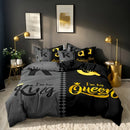 Axyaa Crown Design King & Queen Duvet Set - Soft Polyester, Machine Washable