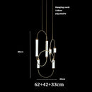 Axyaa Art Deco LED Chandelier in Gold, Black, and Chrome Finishes