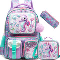Axyaa Girls Hard Shell School Backpack Set with Lunch Bag & Pencil Case