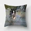 Axyaa Pug Dog Print Cushion Cover Throw Pillow for Sofa Living Room Decor