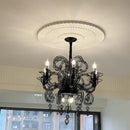 Axyaa Wrought Iron Chandelier Candle Lamp in Black White Gold for Home & Restaurant Lighting