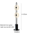 Axyaa Glass Floor Lamp: Modern Black White Italian Standard Light for Living Room